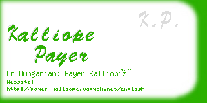 kalliope payer business card